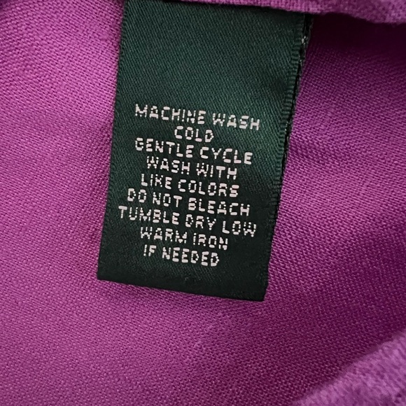 Lauren Ralph Lauren Linen Women’s XL Purple Collar Long Sleeve Button Up Shirt - Picture 6 of 7